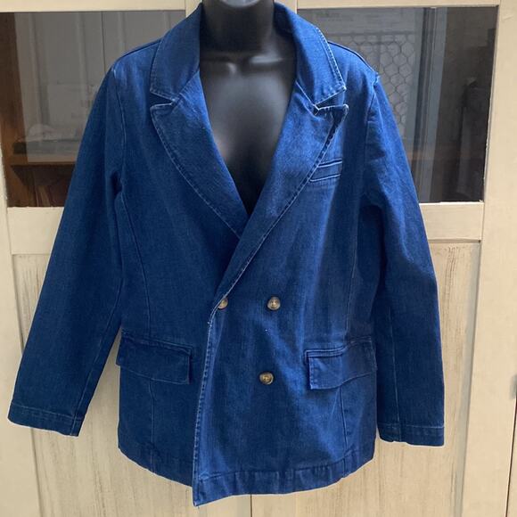 Anthropologie Pilcro & the Letterpress Double-Breasted Denim Jacket - Picture 3 of 7